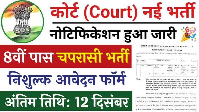 District Court Chaprasi Vacancy